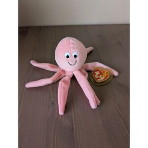 Ty Beanie Baby Inky the Octopus Pink Plush Style 4028 Vintage Tags Ocean Marine